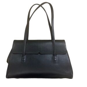 Vintage Alfani Black Leather Shoulder Bag